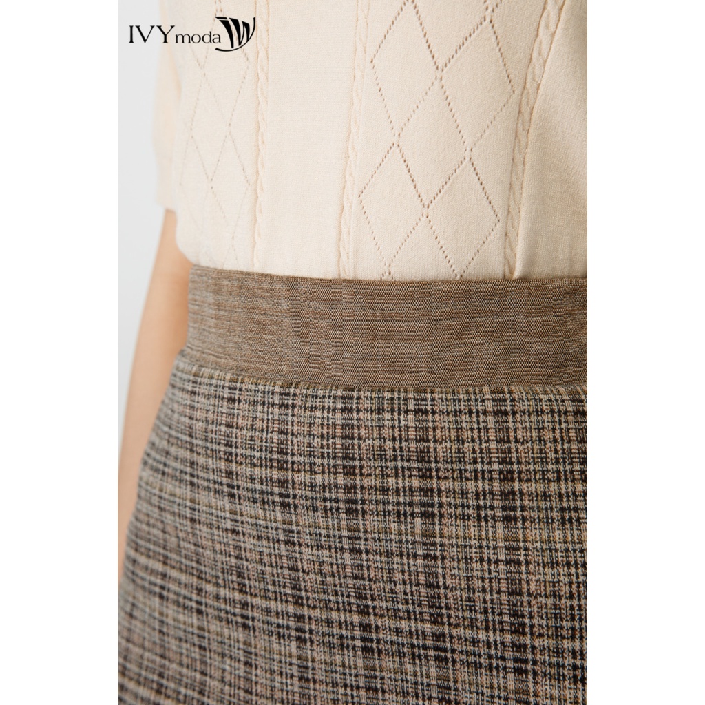 Chân váy thun kẻ IVY moda MS 30B9156