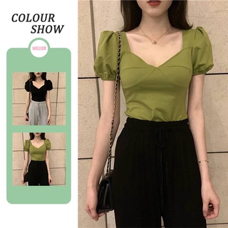 Áo Thun Tay Ngắn Cổ Chữ V Kiểu Dáng Hợp Thời Trang Hè Dành Cho Nữ