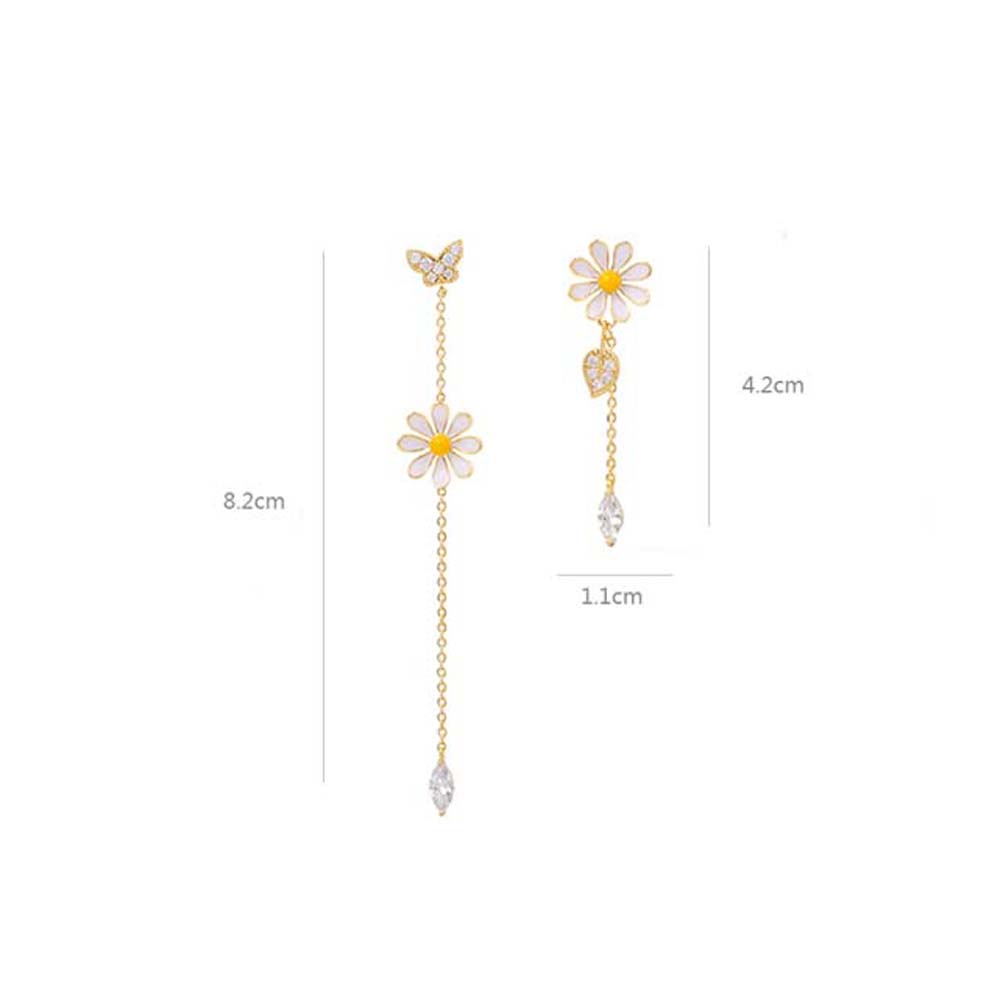 Bông Tai Dáng Dài Hình Hoa Cúc Xinh Xắn Cho Nữ