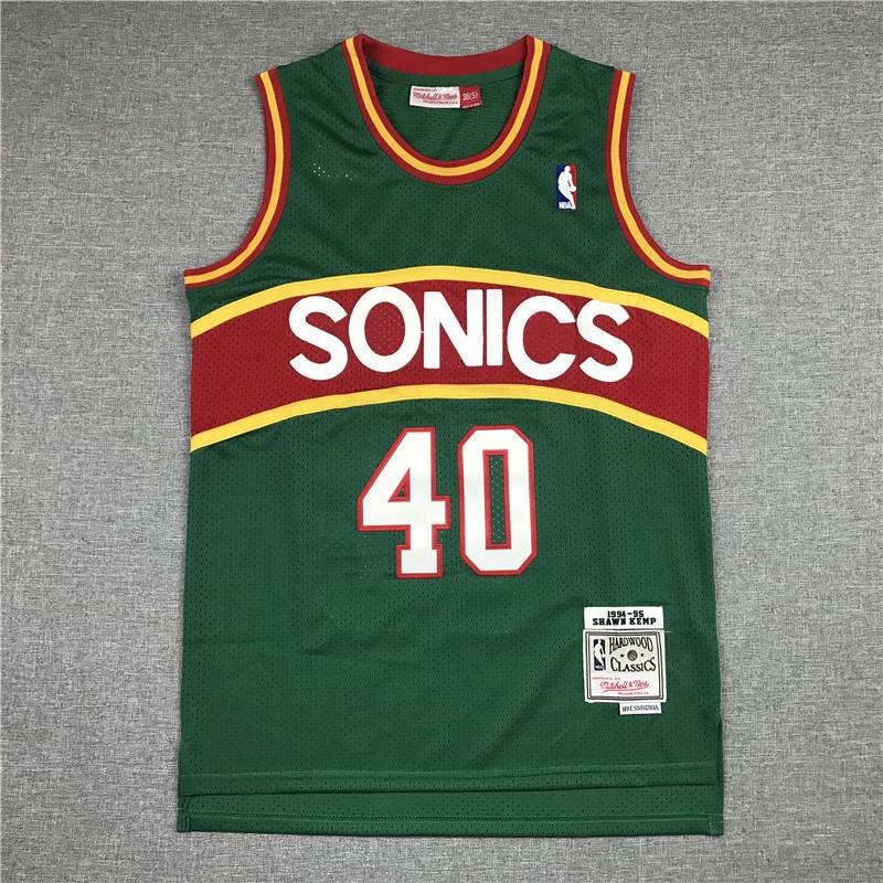 Áo Thun Thể Thao Sát Nách Dáng Rộng In Logo Đội Tuyển Supersonics Kemp Payton Thời Trang Unisex