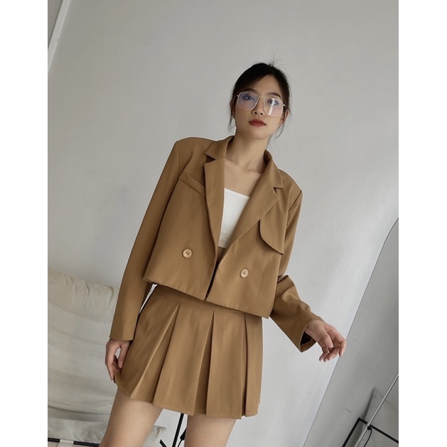 Set áo vest chân váy xếp li trẻ trung Isipi (Chita Set) (Có ảnh thật khách mặc ở cuối)