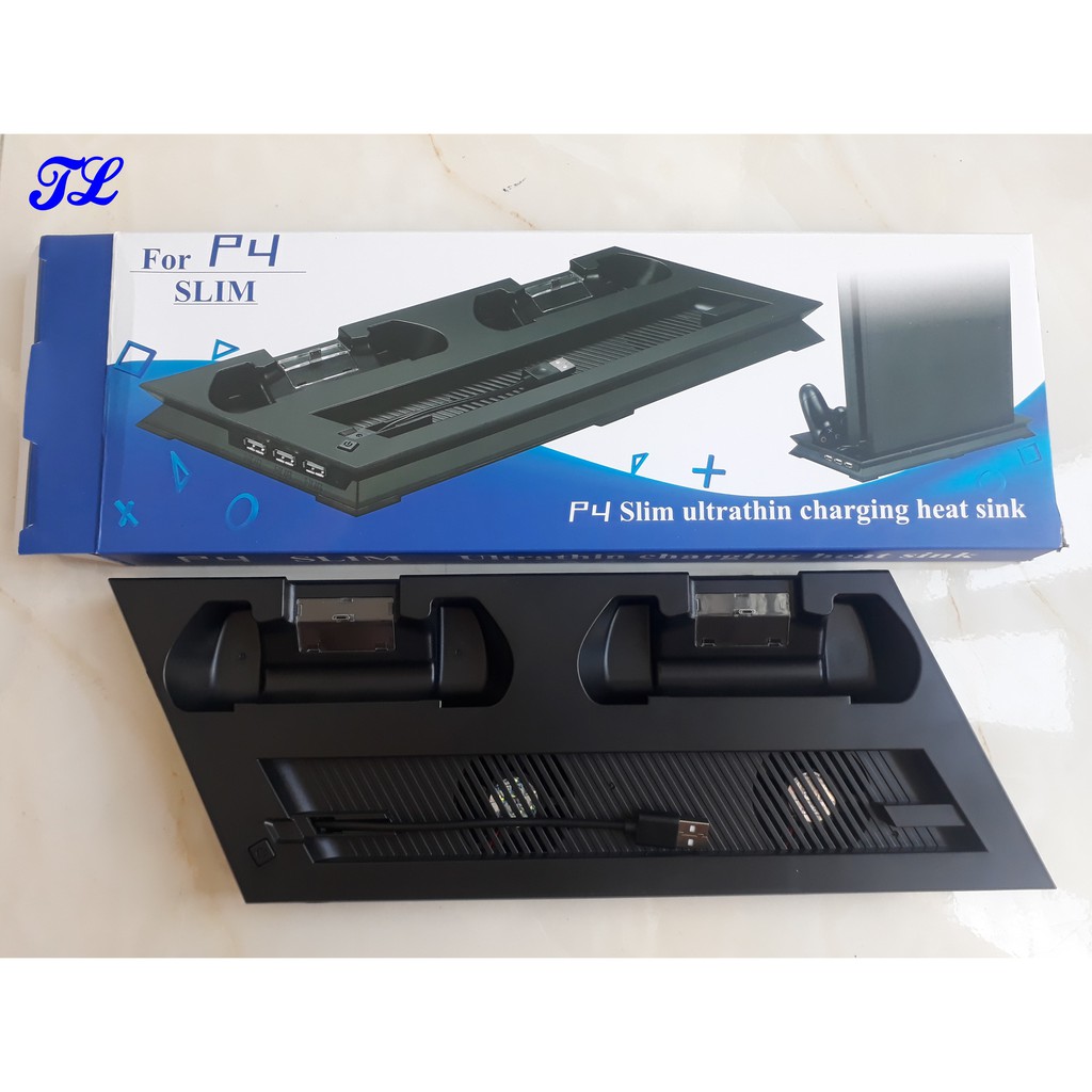 Đế tản nhiệt PS4 Slim, Pro, Quạt làm mát PS4, 3 cổng usb, 2 quạt làm mát cao cấp