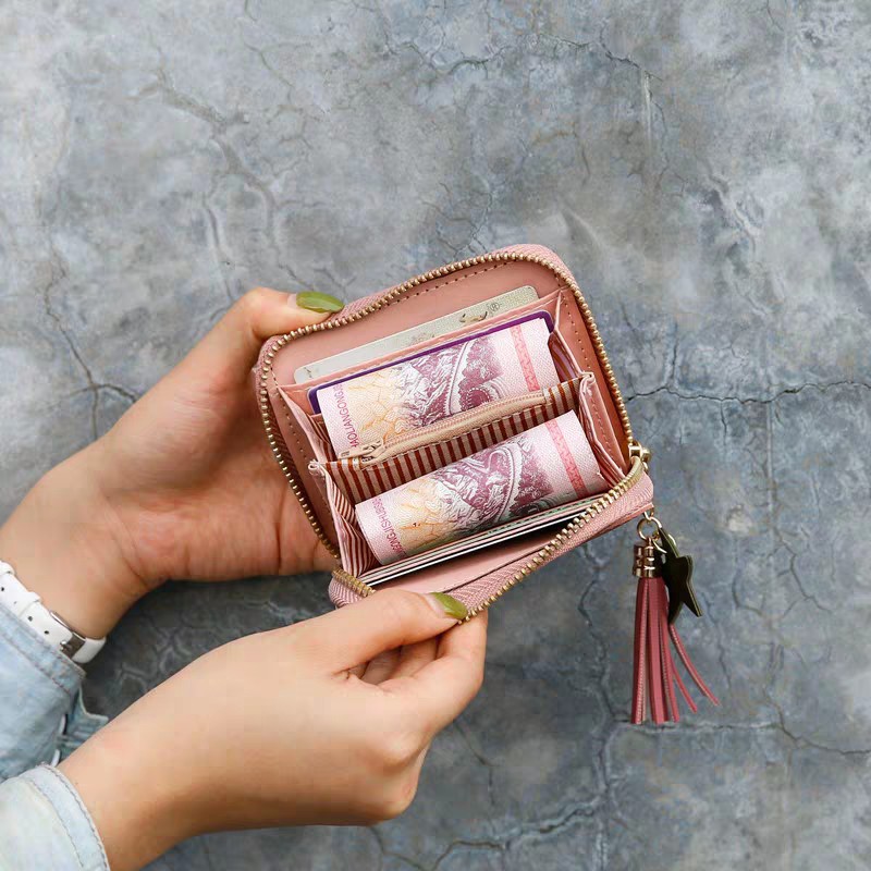 Ví Đựng Tiền Xu Đa Năng Có Khóa Kéo Thiết Kế Dễ Thương Thời Trang Cho Nữ Ốp