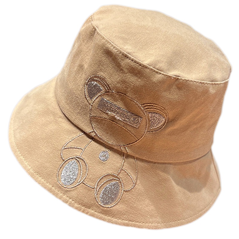 Nón Tai Bèo Thêu Họa Tiết Gấu Hoạt Hình Dễ Thương Thời Trang Cắm Trại / Leo Núi