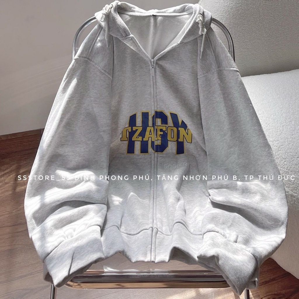 Áo Khoác Hoodie Nam Nữ Unisex Chữ HSY Dáng Rộng Unisex Mũ To Tay Bồng Chất Đẹp