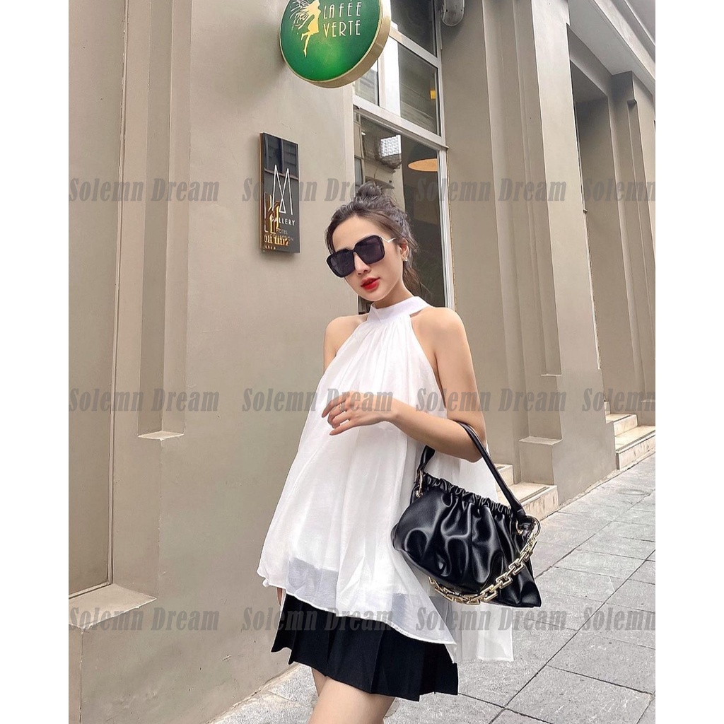 ÁO YẾM NỮ TƠ ÓNG TẶNG KÈM DÂY CỘT NƠ PHONG CÁCH TIỂU THƯ | BigBuy360 - bigbuy360.vn