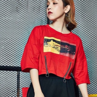 Áo Crop Top Dây Kéo