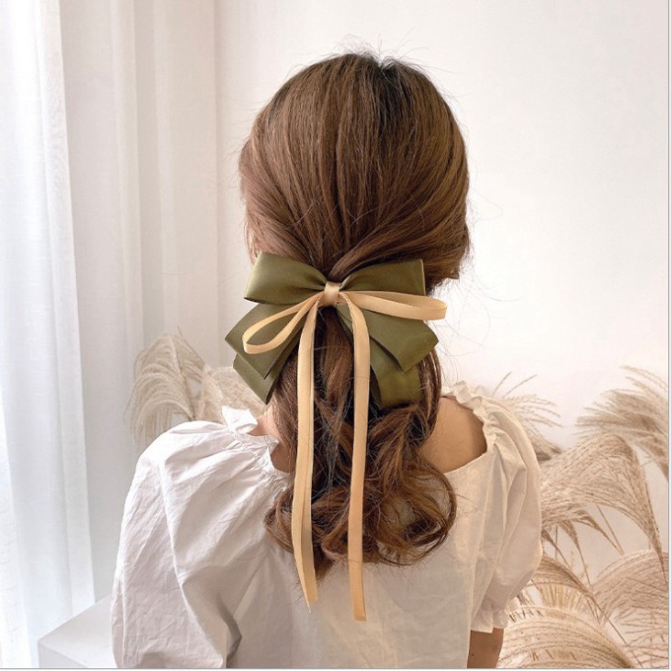 Kẹp tóc hình nơ nhiều màu xinh xắn cho nữ phong cách tiểu thư