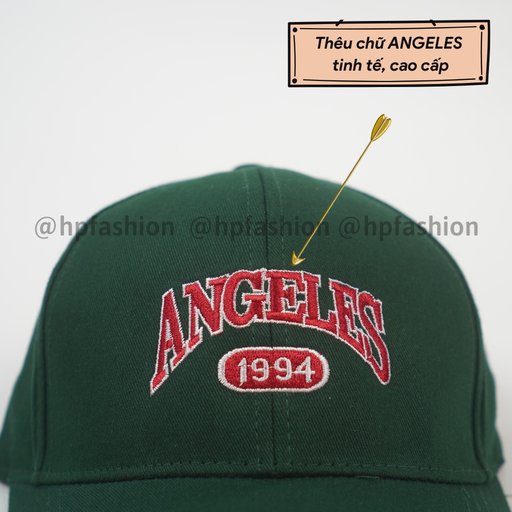 Mũ lưỡi trai ❤️ Nón kết thêu chữ ANGELES chất kaki cao cấp form unisex nam nữ N60 - Happy Style