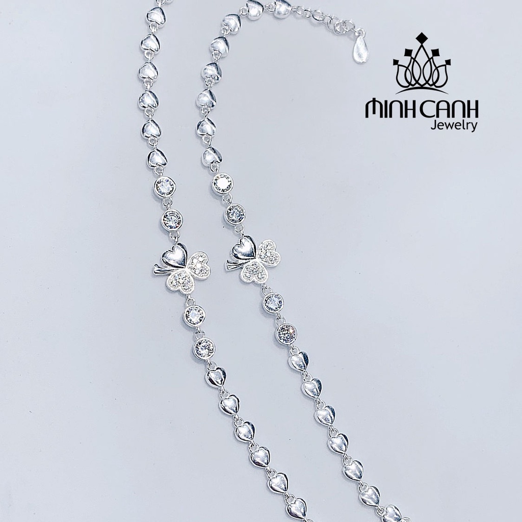 Lắc Tay Bạc Cỏ 3 Lá Mix Đá - Minh Canh Jewelry