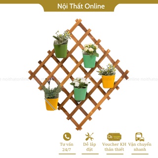 Kệ hoa gắn tường bằng gỗ thông phong cách Bắc Âu
