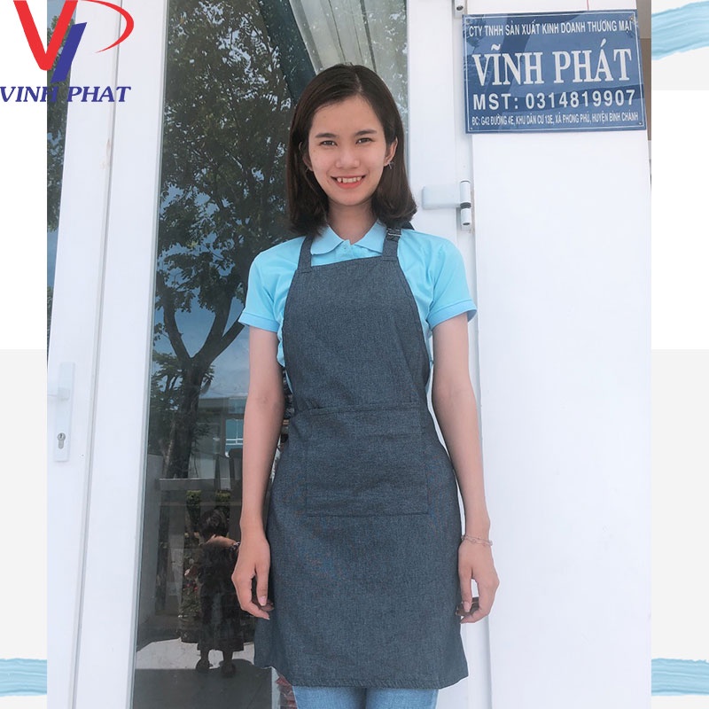 Tạp Dề Dài Đủ Màu Nam Nữ Đẹp - Nhân Viên Pha Chế Phục Vụ Quán Cafe, Tạp Dề Trơn