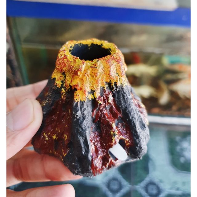 NÚI LỬA PHUN OXY TRANG TRÍ HỒ CÁ NON BỘ 5x7x4cm