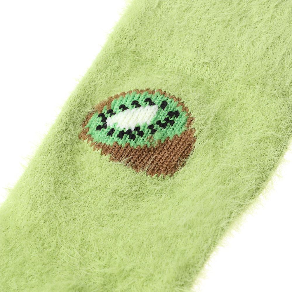 1 Đôi Vớ Lông Xù Họa Tiết Trái Bơ Thời Trang Thu Đông