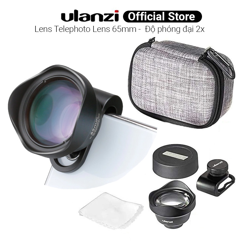 Lens điện thoại Ulanzi 65mm Tele 2X, macro 75mm, mắt cá 7.5mm, góc rộng 16mm+ kính lọc CPL 4K HD siêu nét