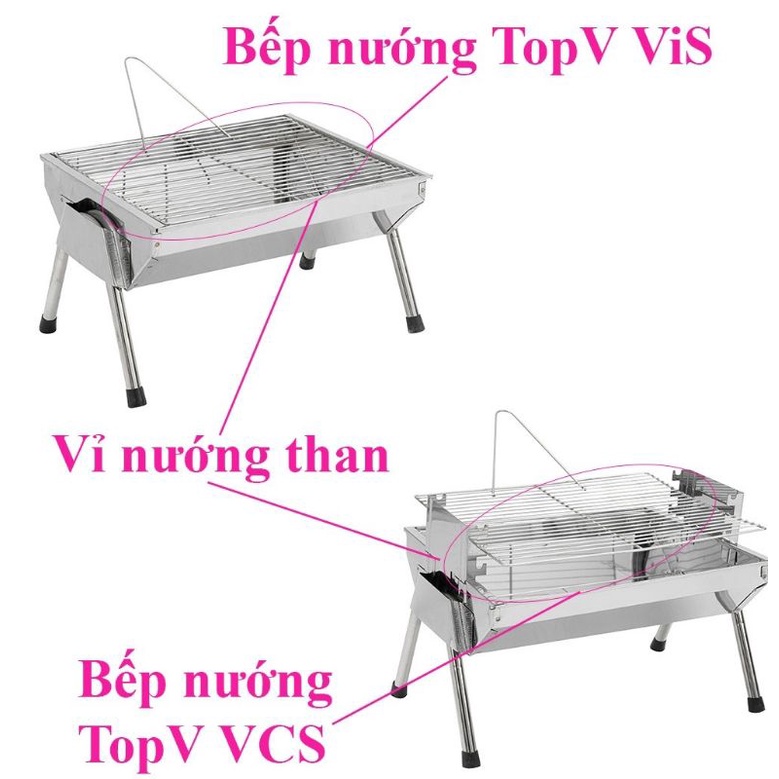 Vỉ bếp nướng than hoa bằng inox 33*29cm, phù hợp bếp VCS, VIs