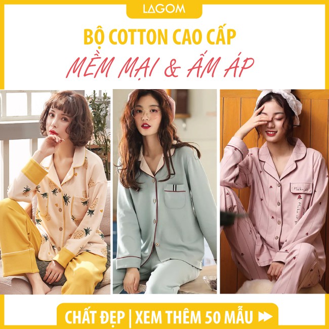 [50 MẪU] Đồ Bộ Pijama Nữ Dài Tay Cotton 100% Chất Đẹp (Video + Ảnh Thật)