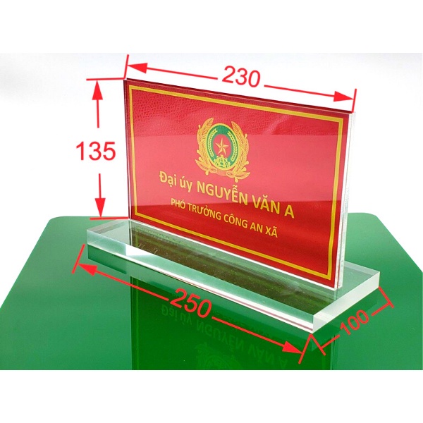 Biển Chức Danh Mica Để Bàn Tiêu Chuẩn Ngành Công An