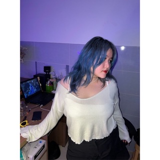 áo croptop kiểu trễ vai BIGSIZE form rộng thoải mái FATTYTA