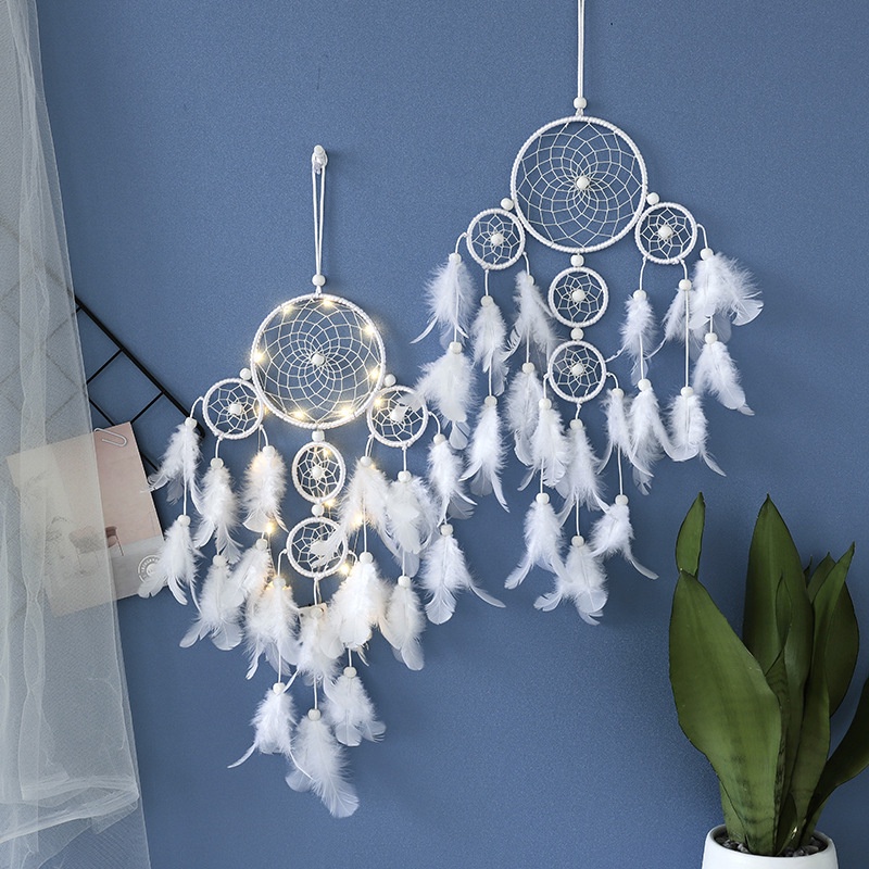 Dream Catcher Trang Trí Có Đèn Tặng Kèm Móc Dán