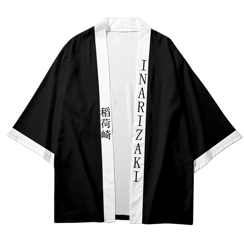 Áo Khoác Kimono Tay Ngắn In Hình Nhân Vật Hoạt Hình Haikyuu