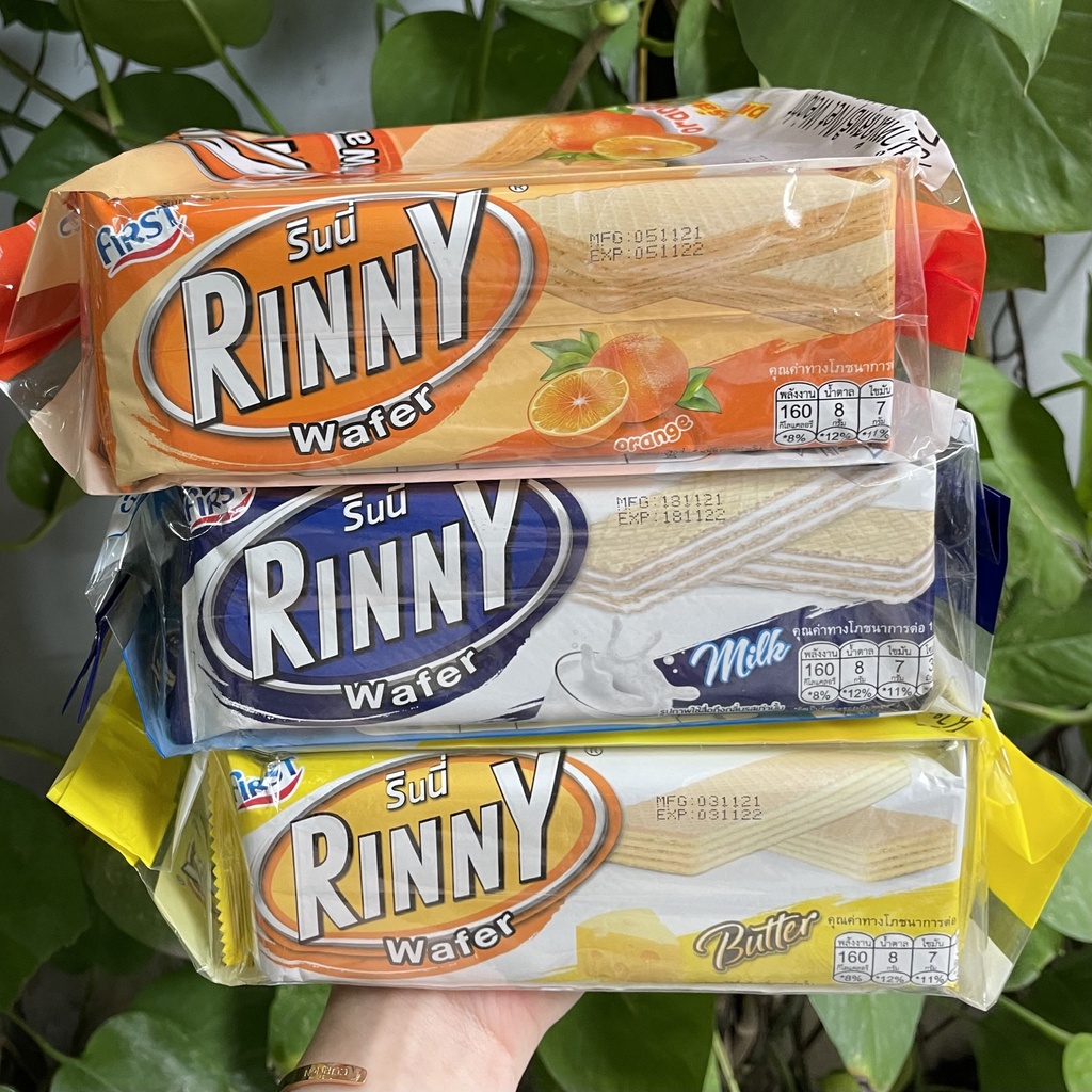 Bánh Xốp Thái Lan Rinny Sôcôla Chocolate Wafer (Túi 12 gói x 34g)