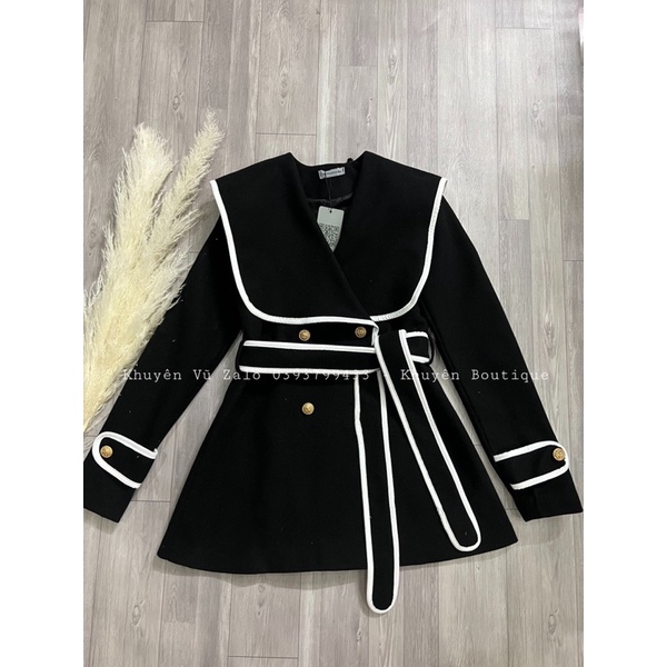 Áo Khoác Dạ Viền Trắng 2 Màu (Ảnh Thật) | BigBuy360 - bigbuy360.vn