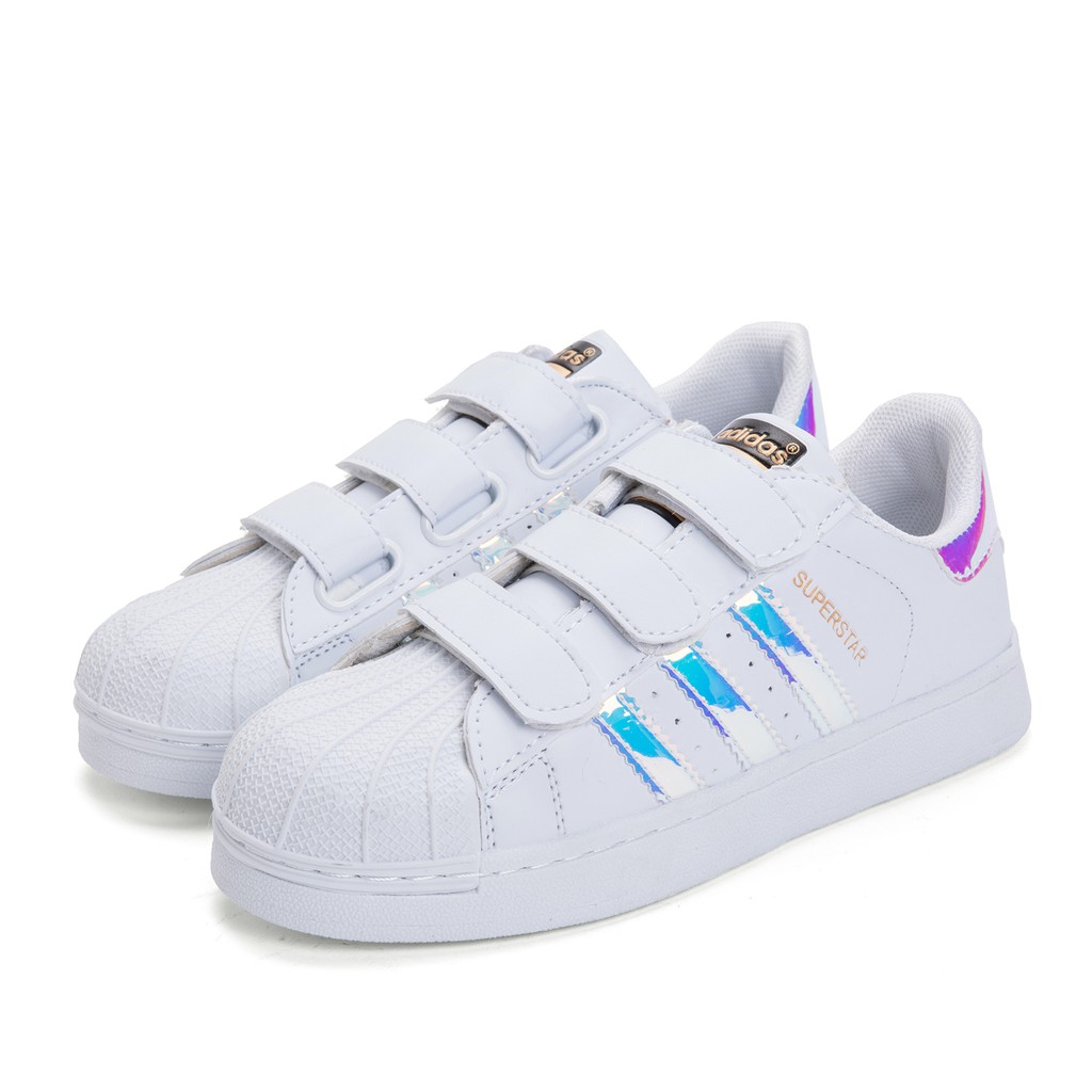 ! Giày thể thao Adidas Superstar cổ thấp chống trượt thoáng khí thời trang cho bé