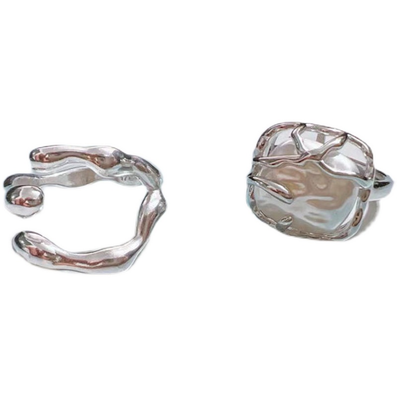 Bộ Nhẫn Đính Ngọc Trai Nhân Tạo Thời Trang Dành Cho Nữ