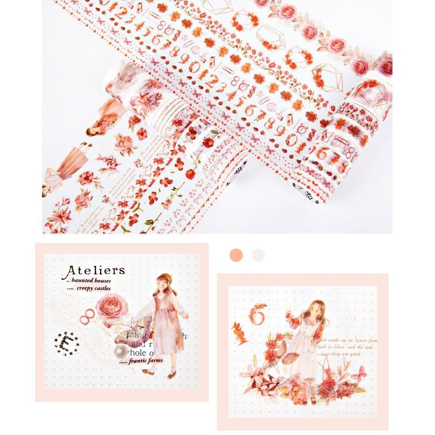 Set 20 cuộn băng dính / washi tape WT210 Gachini