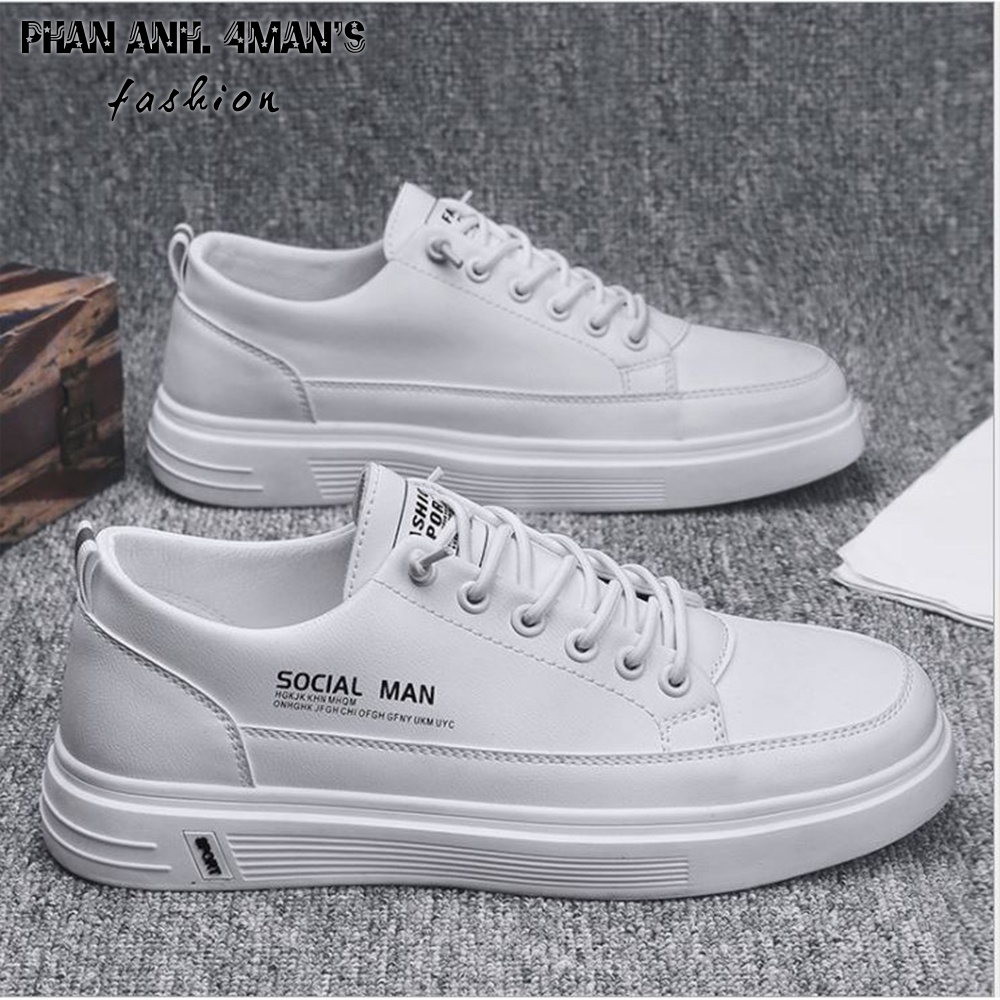 Giày thể thao nam sneaker Phananh.4mans chất liệu da   bảo hành 12 tháng tặng kèm tất 4ML-G39