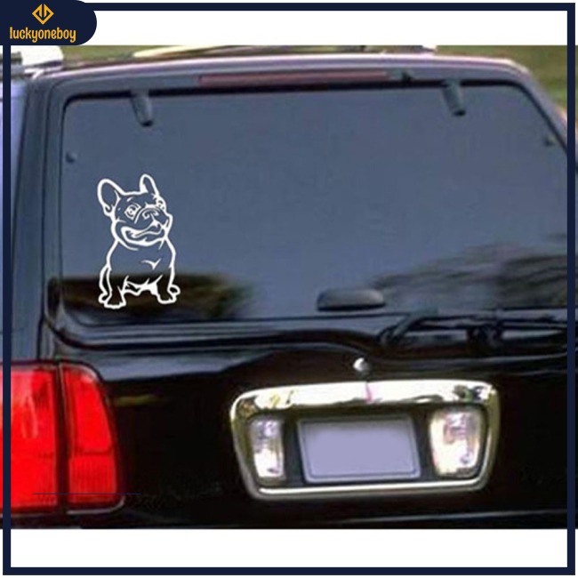 Miếng Dán Trang Trí Xe Hơi Hình Chó Bull Pháp Thời Trang
