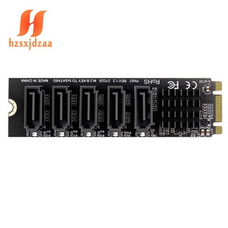 Card mở rộng m.2 ngff b-key sata sang sata 5 cổng 6gbps jmb585 dành cho ổ cứng ssd và hdd