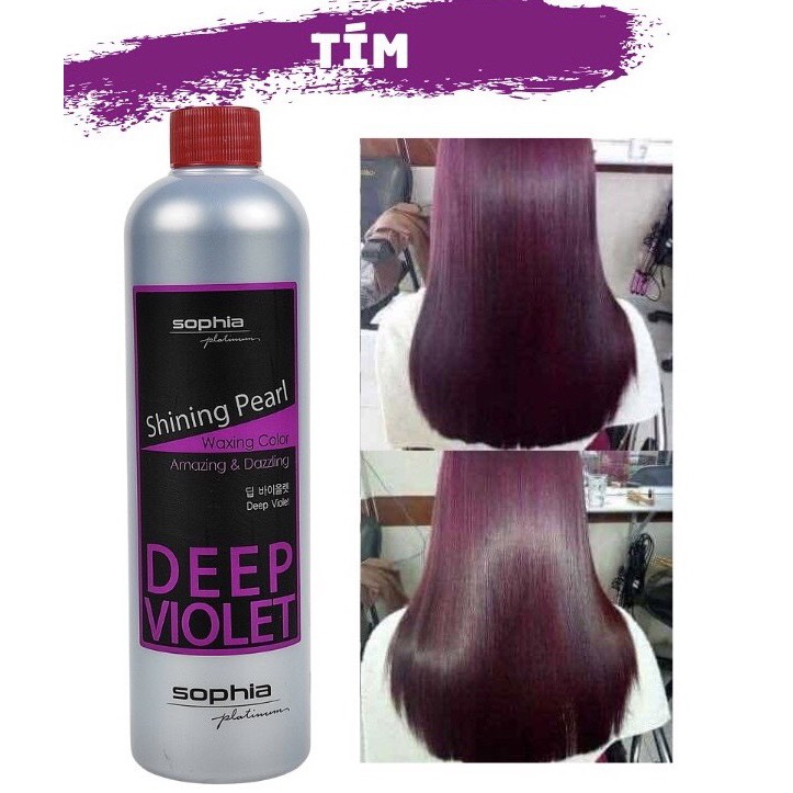 Màu nhuộm Sophia Phủ mịn Phủ bóng không amoniac TÍM Deep Violet 500ml