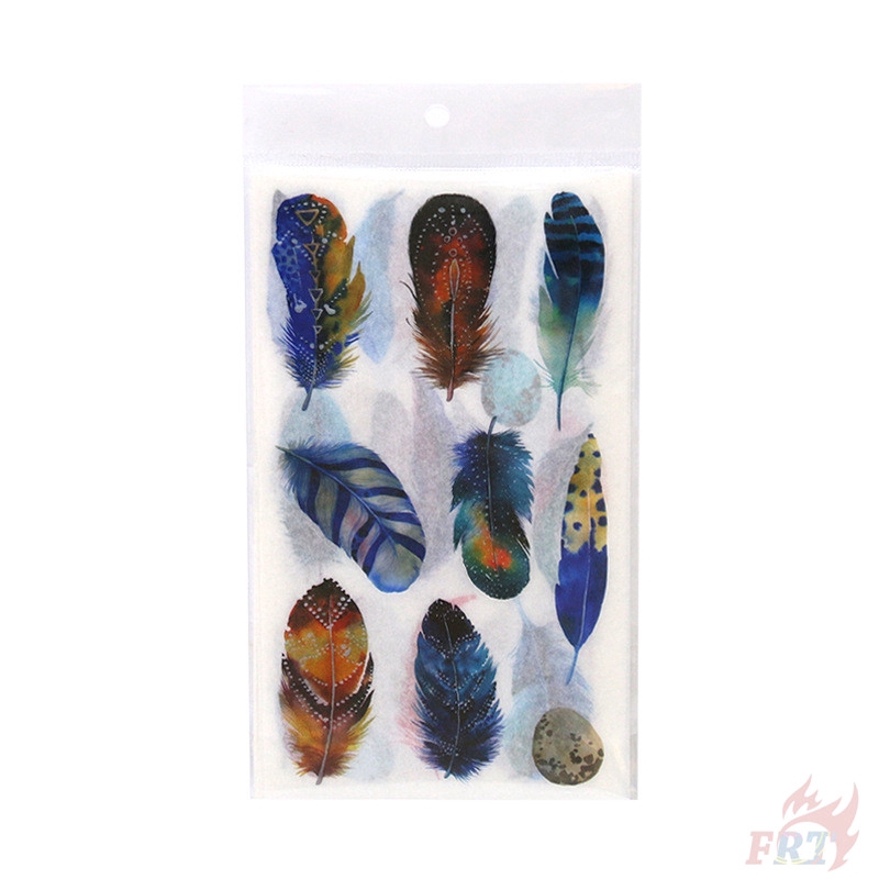 &gt; Ready Stock &lt;❉ Original Fashion Giấy và decal dán tường ❉6Sheet/set Colorful Dream Feather Decals Stickers