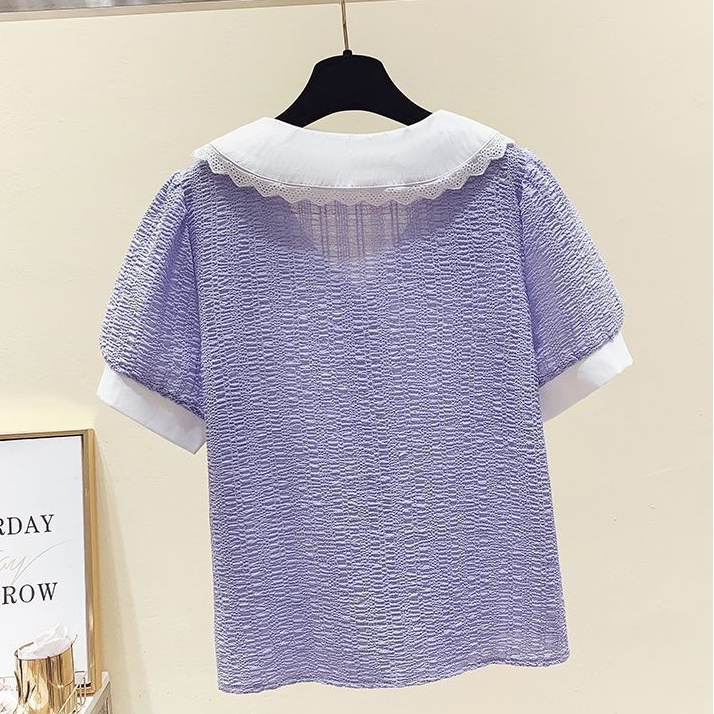 Áo Sơ Mi Chiffon Tay Ngắn Dáng Rộng Thời Trang Mùa Hè Hàn Quốc Mới