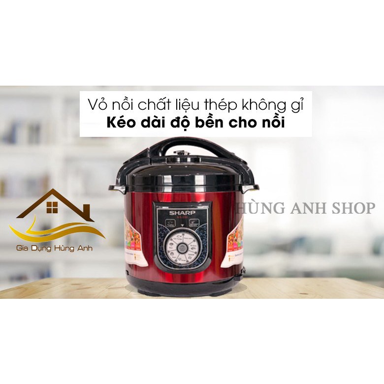 Nồi Áp Suất Đa Năng Sharp Dung Tích 6L, Thiết Kế Chắc Chắn, Lòng nồi hợp kim chống Dính, Nấu Nhiều Món Ngon, BH 12 Tháng