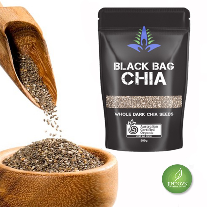 0.5kg  Hạt chia Black - Chống lão hóa da, giúp tăng cường sức khỏe, giảm béo, tốt cho sự phát triển của trí não,OLF246