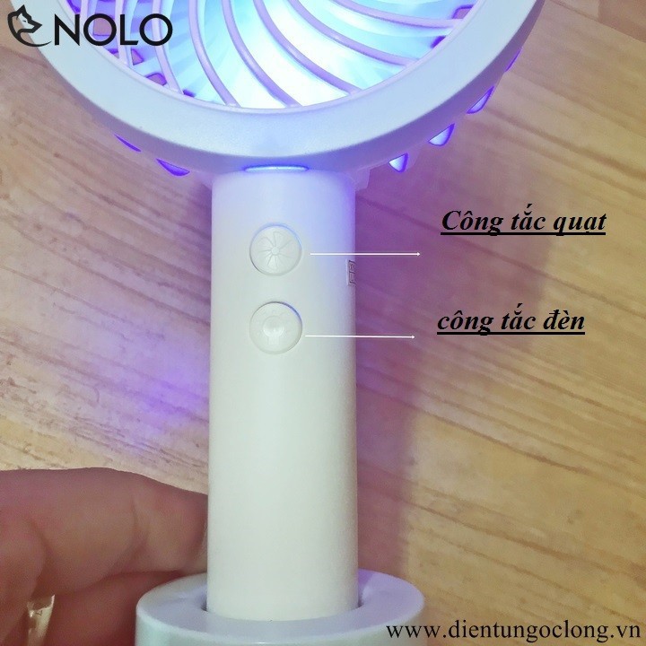 QUẠT CẦM TAYfree ship1 đổi 1 MINI CÓ ĐÈN LED PIN SẠC MÁT GẤP 2 LẦN CAO CẤP