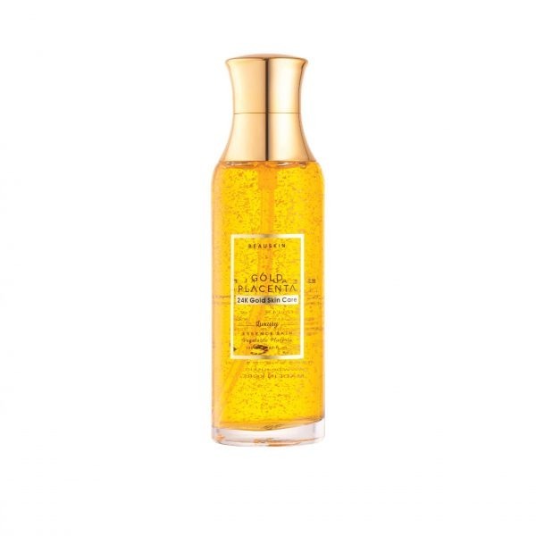 Nước Hoa Hồng BEAUSKIN Placenta Gold Luxury 24k 130ml Làm Sạch Da, Se Khít Lỗ Chân Lông - Hàn Quốc Chính Hãng