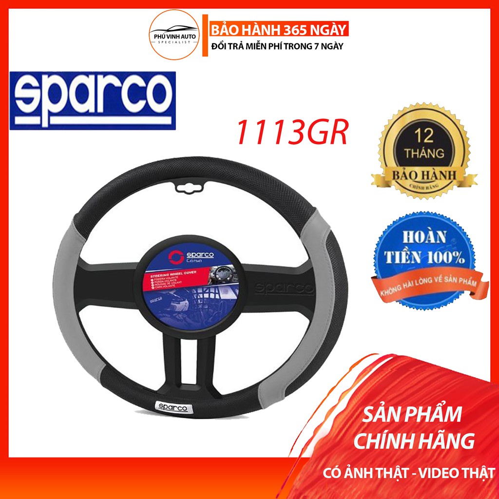 Bọc vô lăng chính hãng SPARCO 1113GR - Đầy đủ tem, khung