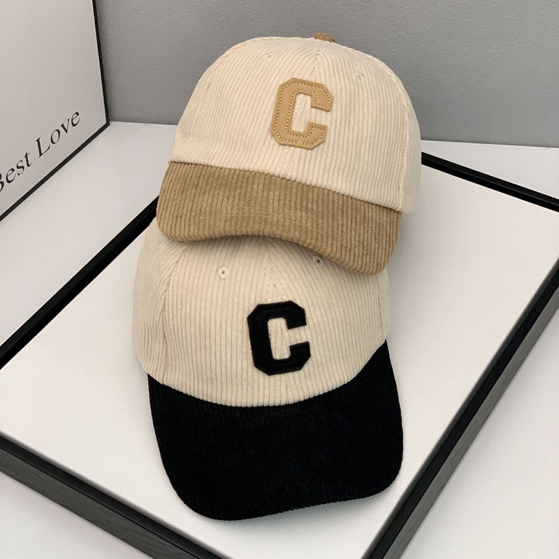 Mũ Lưỡi Trai Vải Nhung In Chữ C Thời Trang Thu Đông Cho Các Cặp Đôi
