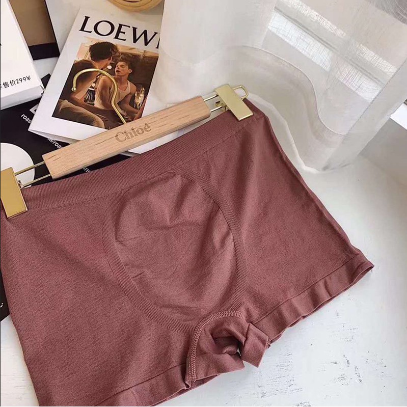Quần lót boxer màu trơn co giãn thoải mái thời trang cho nam