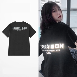 Áo thun nữ form rộng áo phông nữ tay lỡ cổ tròn màu trắng đen SÀI GÒN thời trang ulzzang hàn quốc