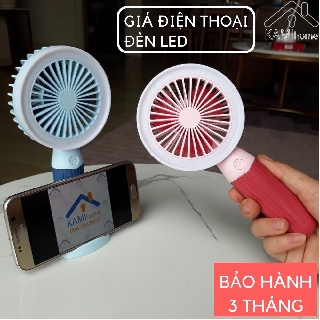 Quạt cầm tay mini ❤️Giá điện thoại và đèn Led❤️ Pin sạc tích điện cổng USB chính hãng MeetSun 17005 bảo hành 3 tháng