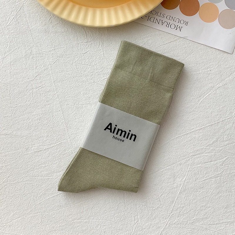 Vớ Cotton Cổ Cao Màu Sắc Kẹo Ngọt Phong Cách Hàn Quốc Nhật Bản Thời Trang Cho Nữ