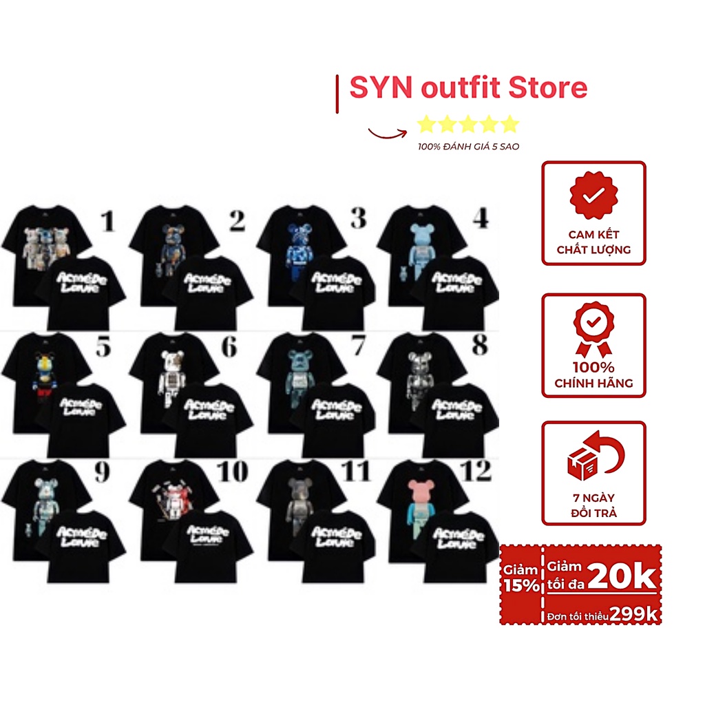 ⚡️ Áo thun ADLV - Acmé de la vie Full Bearbrick  Cao Cấp Vải Cotton 100%  ⚡️
