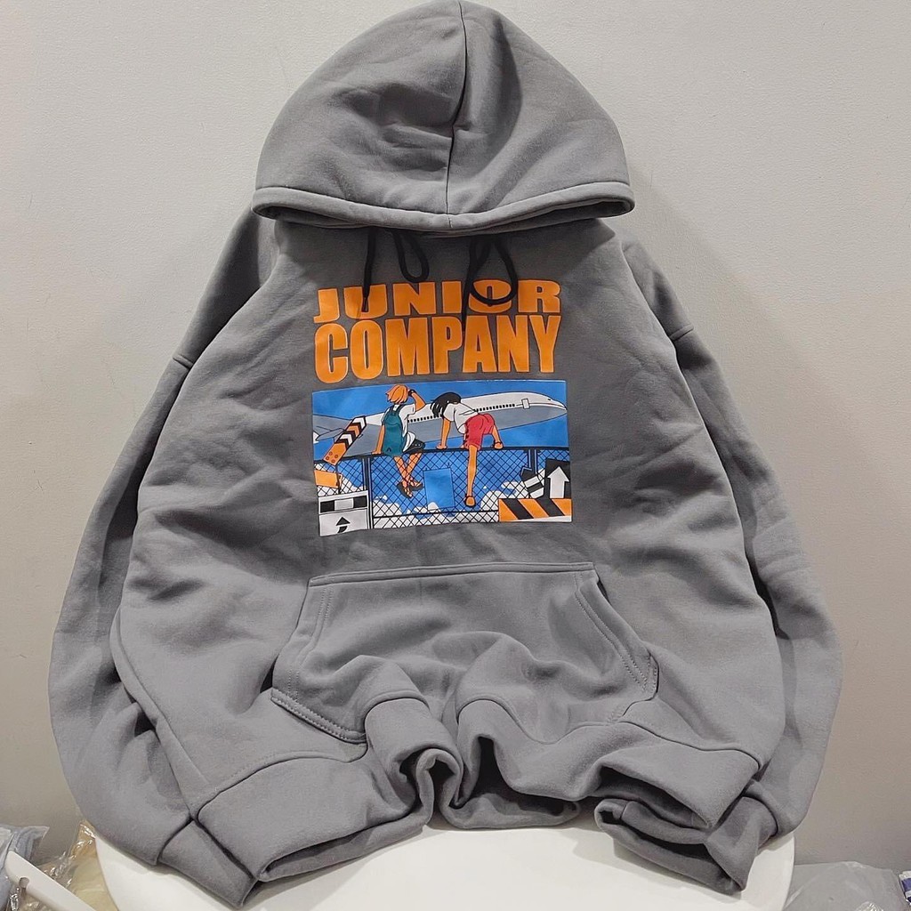 Áo Khoác Hoodie Nỉ Bông JUNIOR COMPANY Form Rộng Unisex Nam Nữ Ulzzang KUN