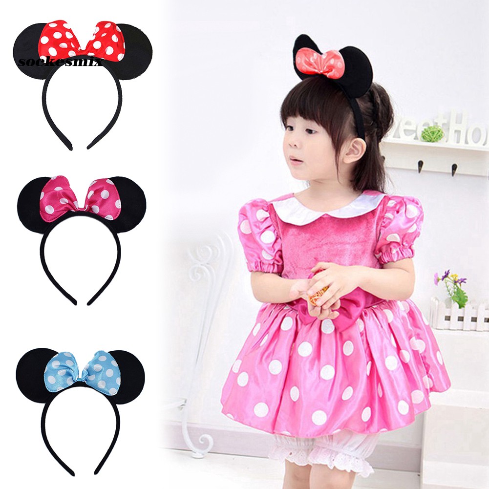 Cài tóc nơ chấm bi đáng yêu cho bé gái