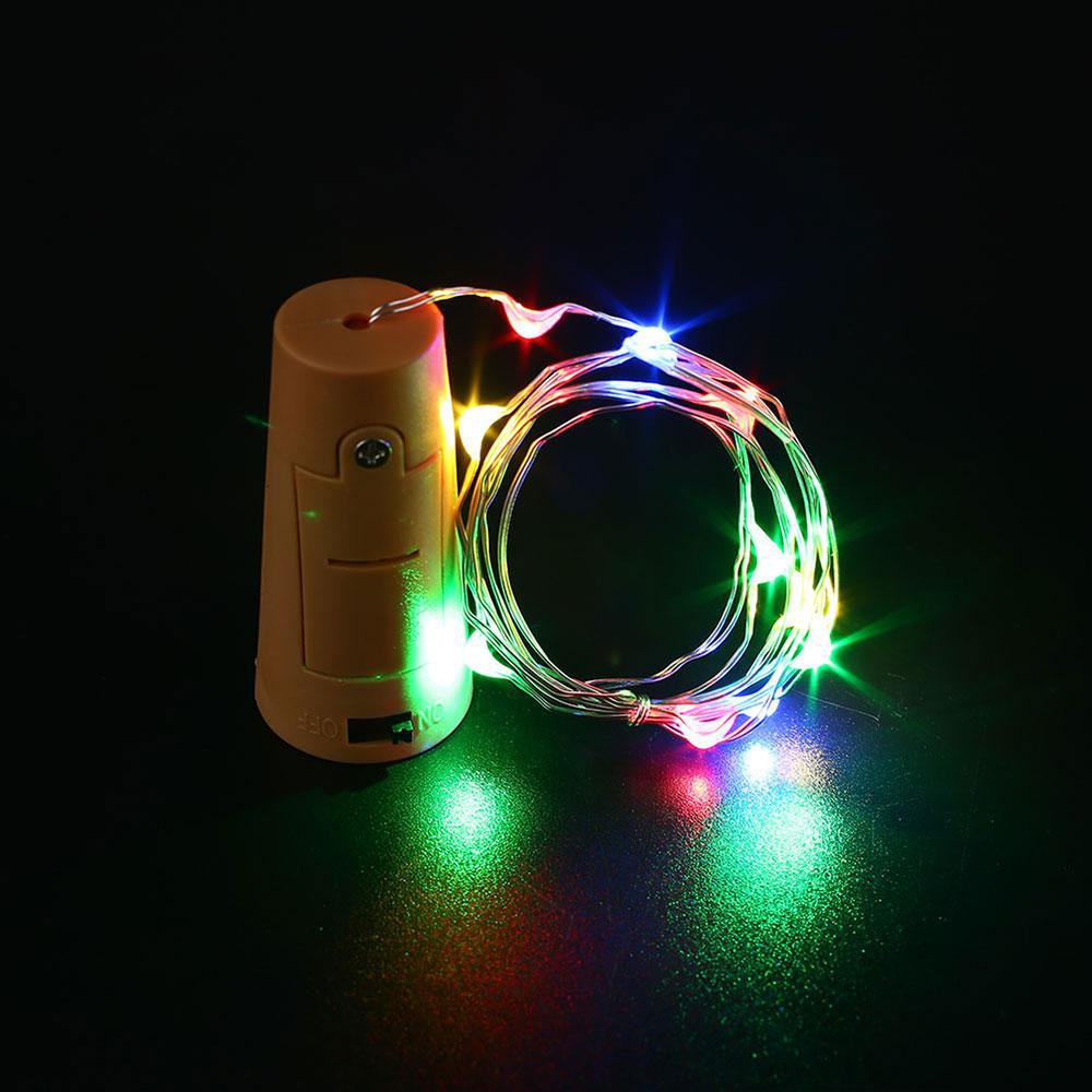 Combo Dây đèn Led trang trí hình nút chai 2m dùng pin (Các màu) - Bảo hành 1 năm